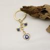 European Heart & Devil's Eye Pendant Keychain