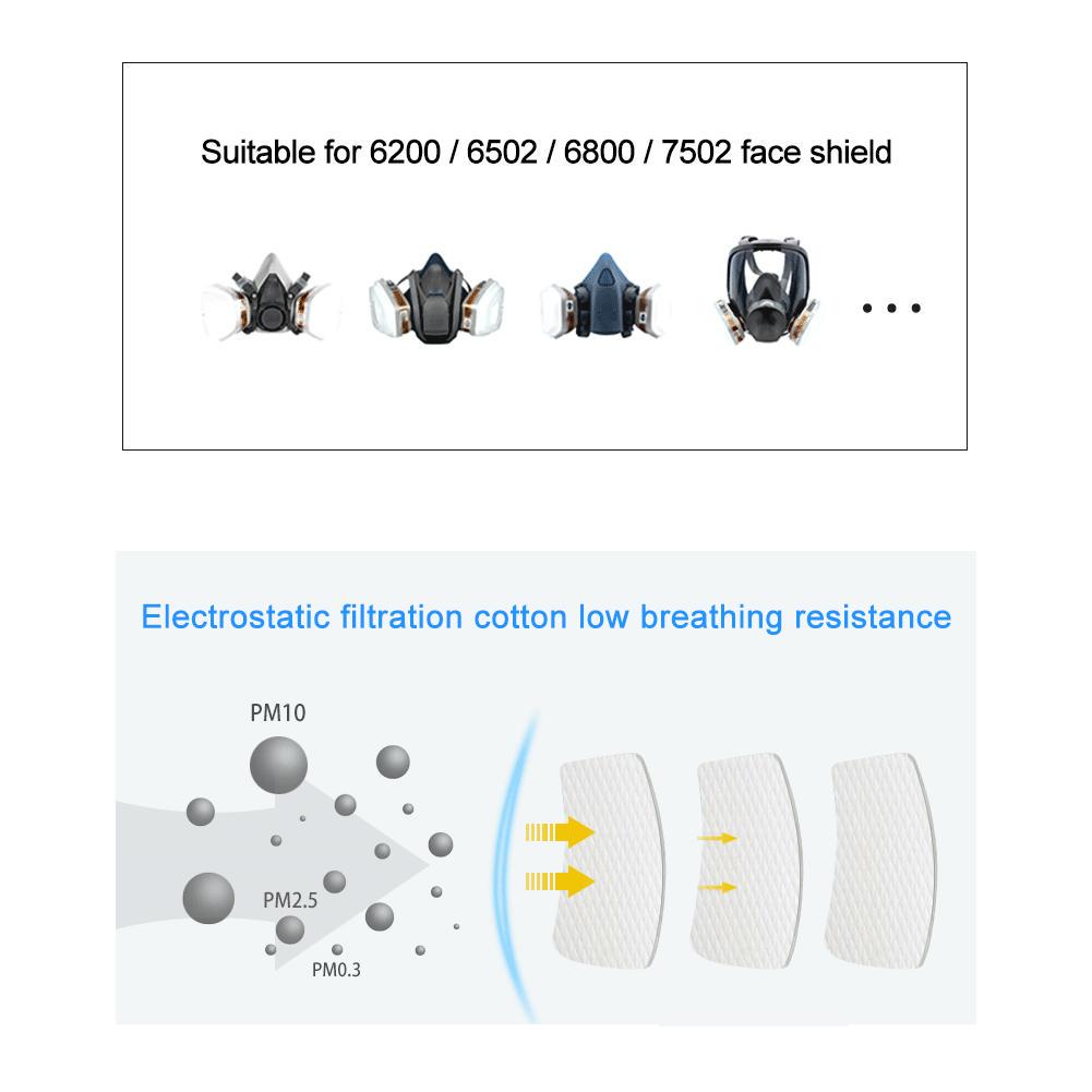 10Pcs / Bag 5N11Cn Dustproof Filter Cotton For 6200 7502 6800 Face