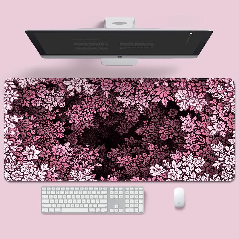 Minimalist texture wind flower mouse pad oversized hand pad non-slip desk pad keyboard pad simple advanced e-sports 800 * 300 * 3mm