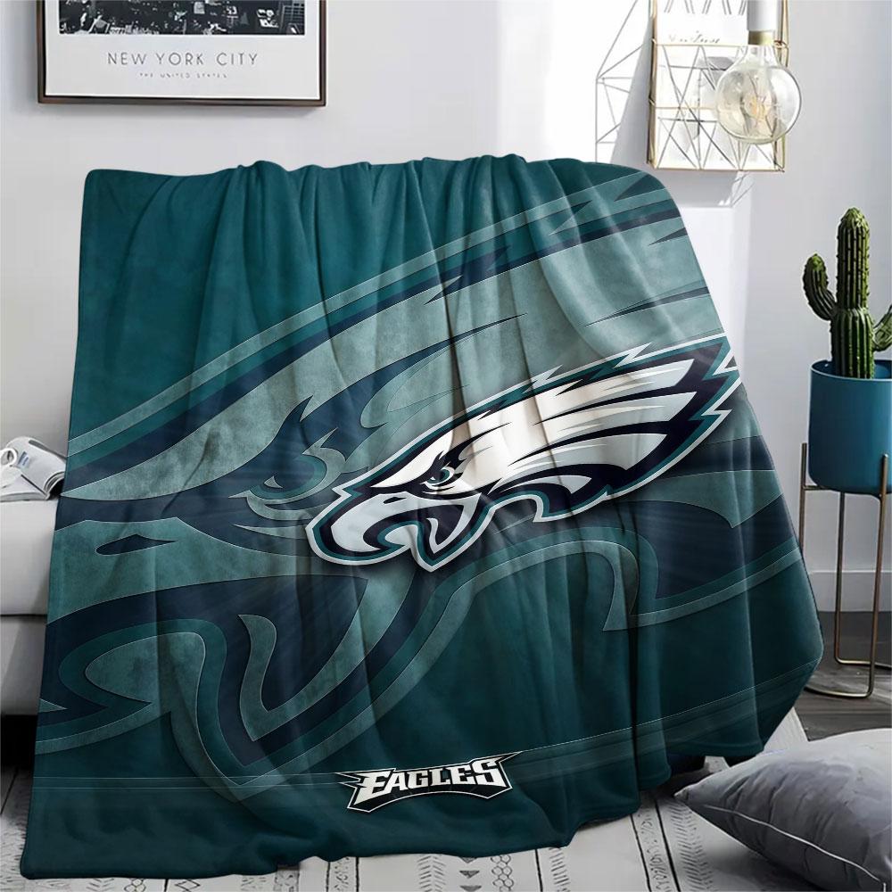 PHI Eagles Printed Flannel Blanket, soft throw for bedroom sofa, washable, fan merchandise, great gift.