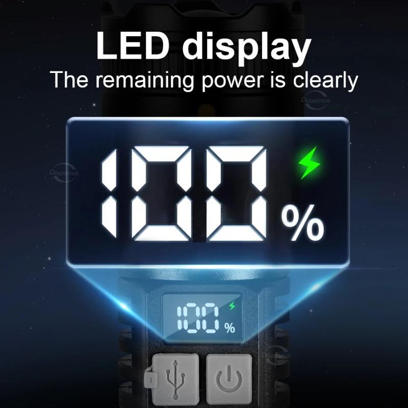 High Power LED Flashlight With COB Lights Portable EDC White Laser Torch USB Rechargeable Outdoor Camping Fishing Lantern