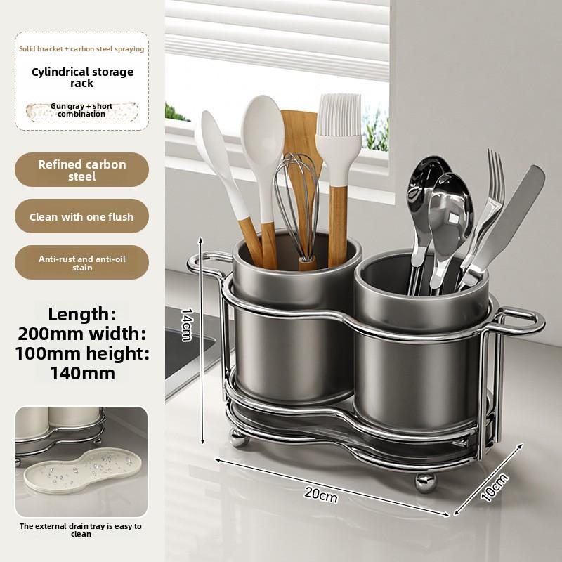 Kitchen Utensil Holder Multifunctional Drainer Stand for Chopsticks Spoons Knives Storage Organizer