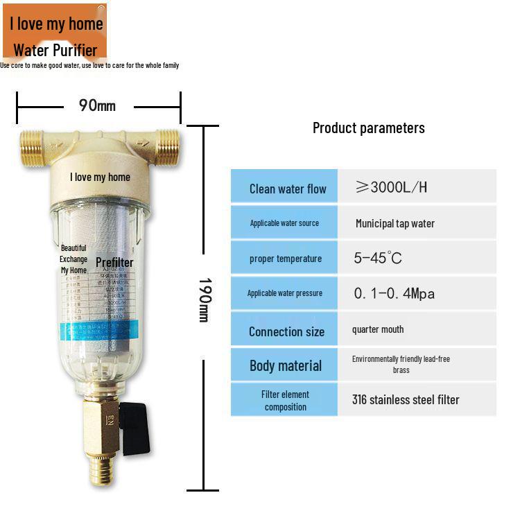 Premium All-Copper Automatic Whole House Central Backwash Pre-Filter