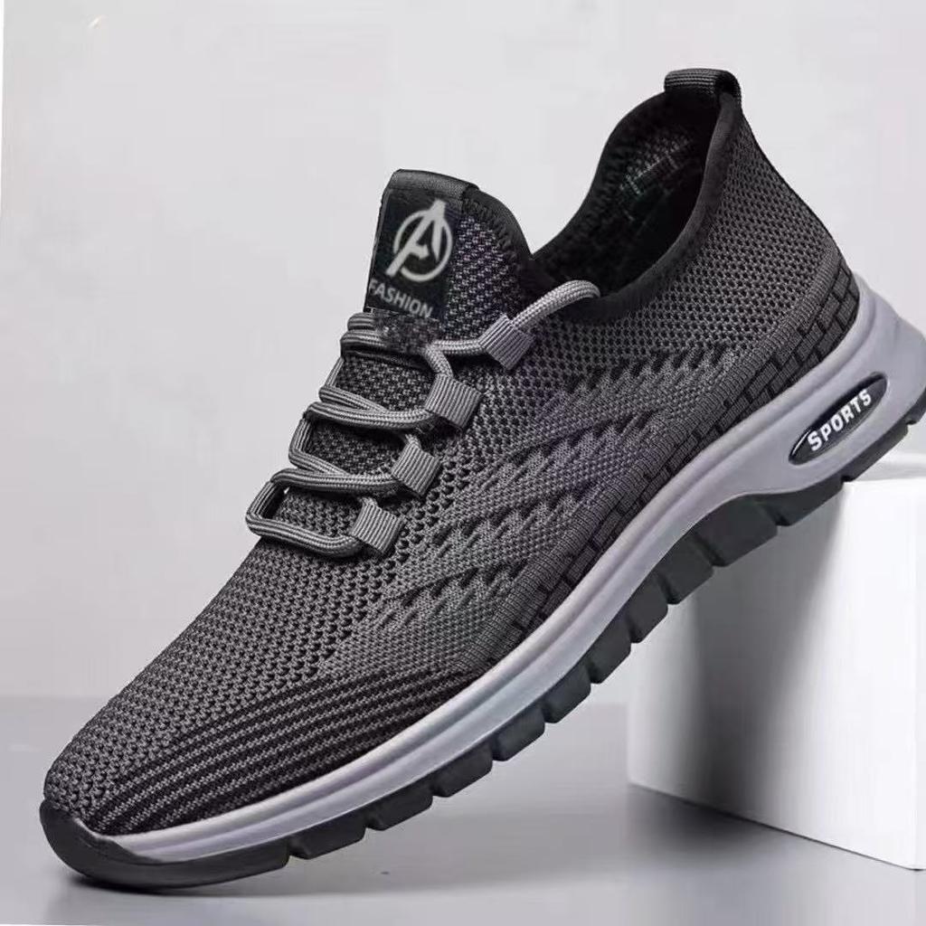 Shoes Flying woven breathable mesh men's soft sole soft surface comfortable and lightweight work driving shoes casual shoes running shoes
