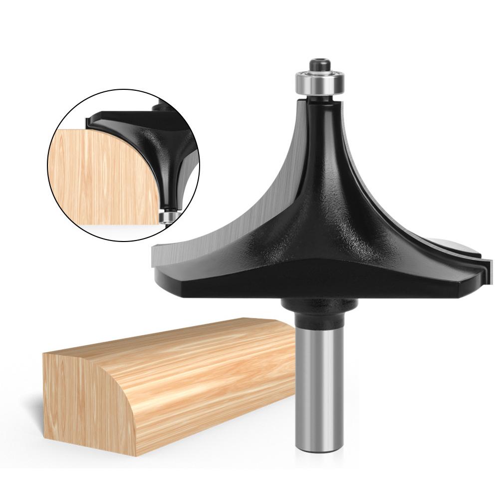

1/2 Inch Shank High Hardness Round Over Bit Tungsten Steel Alloy Cutter Wood Line Edge Trimmer for Woodworking Black