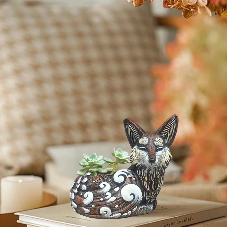 

Enchanting Fox Succulent Pot Beautifully Designed Resin Planter For Stylish Home And Garden Fox Pot D