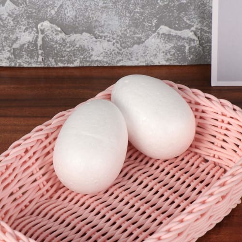 NOLITOY Easter Craft Foam Eggs: 20 White Polystyrene Foam Eggs, Blank Styrofoam Eggs for Easter, Holiday, School, Home, DIY, Painting, Decoration Proj