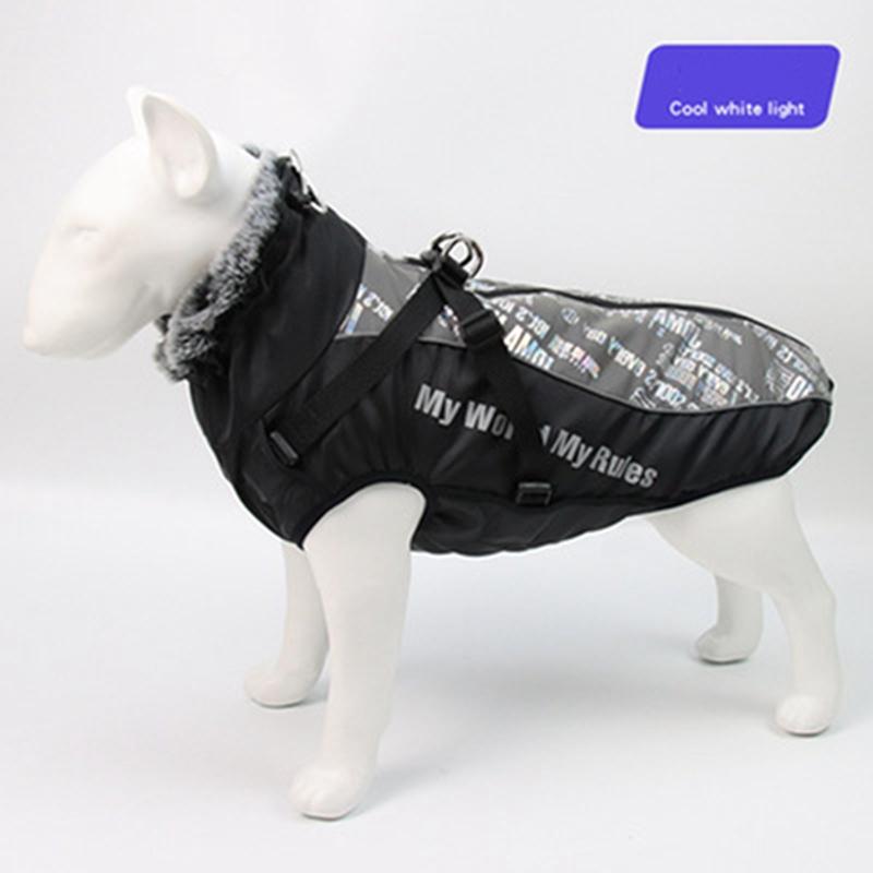 Nové Zimní Psí Teplé Nepromokavé Oblečení Reflexní Písmo Oblečení Nepromokavá Vesta Pet Kočka Bunda Pet Bavlněné Oblečení Pro Malé Střední Velké Psy XL-6XL