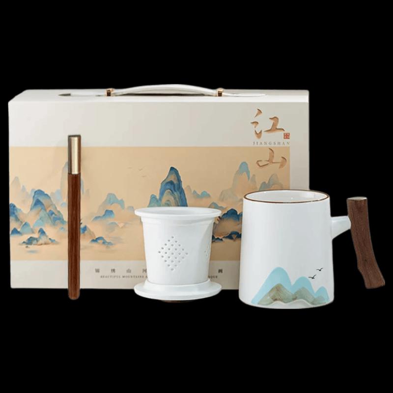 Chinese Style Ceramic Teapot & Cup Set