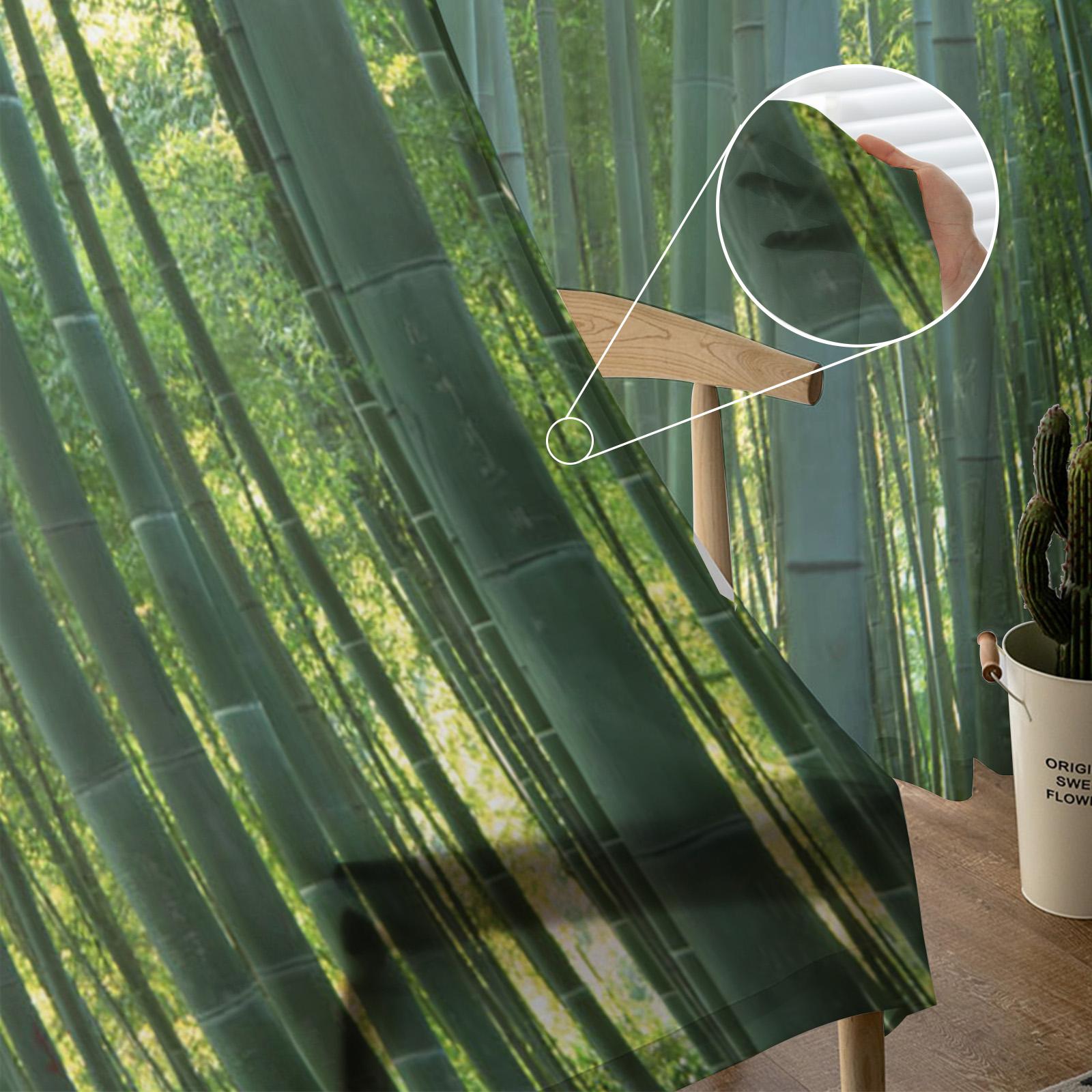 Крытые Тюлевые Шторы Бамбуковый Лес Зеленый Девушки Спальня Изысканная Вуаль Шторы — фото 6