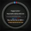 Anti-Slip Napa Leather Steering Wheel Cover, Ultra-Thin & Universal, All-Season Car Accessory for Men and Women