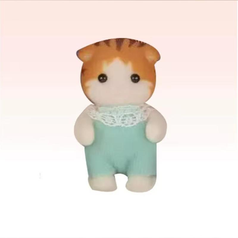 Kid Dolls Animal Dolls Small Commodities OrnamentsCat Family Animal Figure Poodle Flocked Shaggy Forest DIY Gift