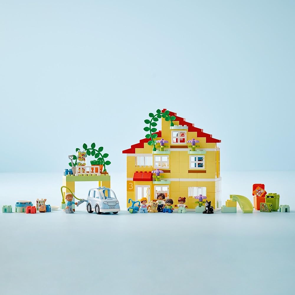 LEGO DUPLO Town 3in1 Family House Building Toy for Kids Ages 1.5 to 6 Years Educational Block Set