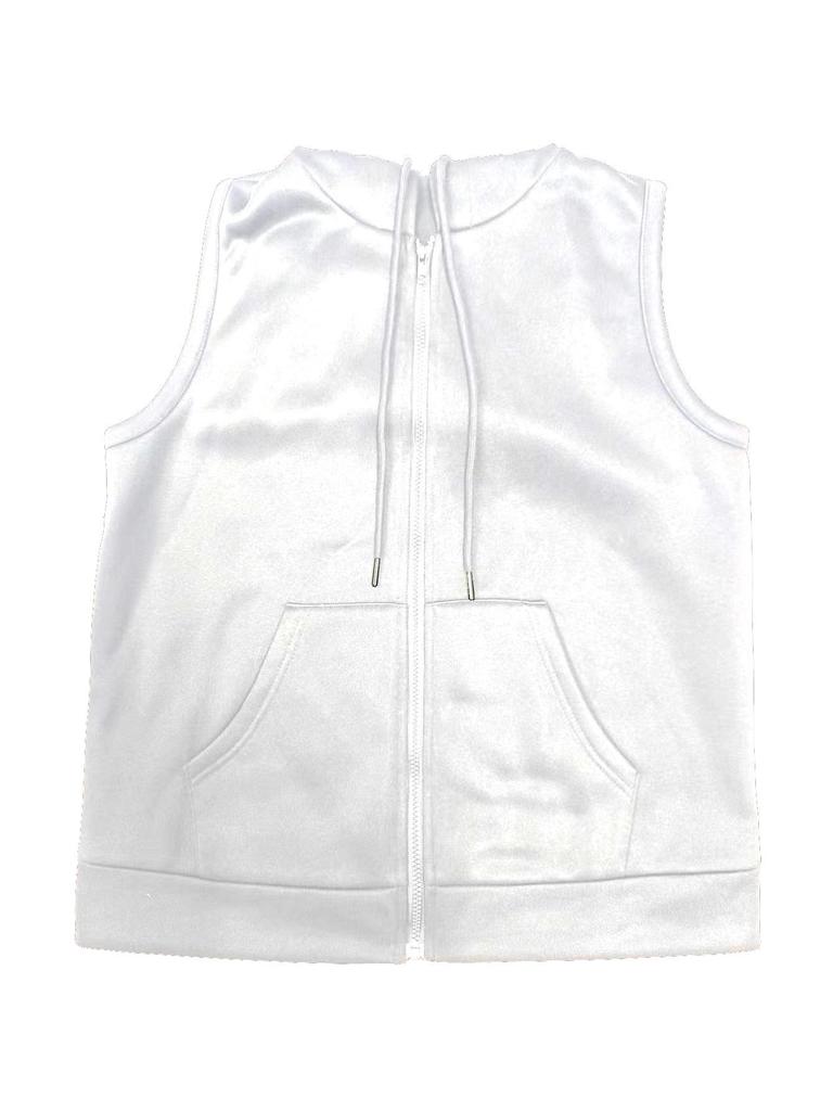 Colete com Capuz da Moda Feminino: Cardigan Slim, de Corte Amplo e Sem Mangas para Primavera/Outono