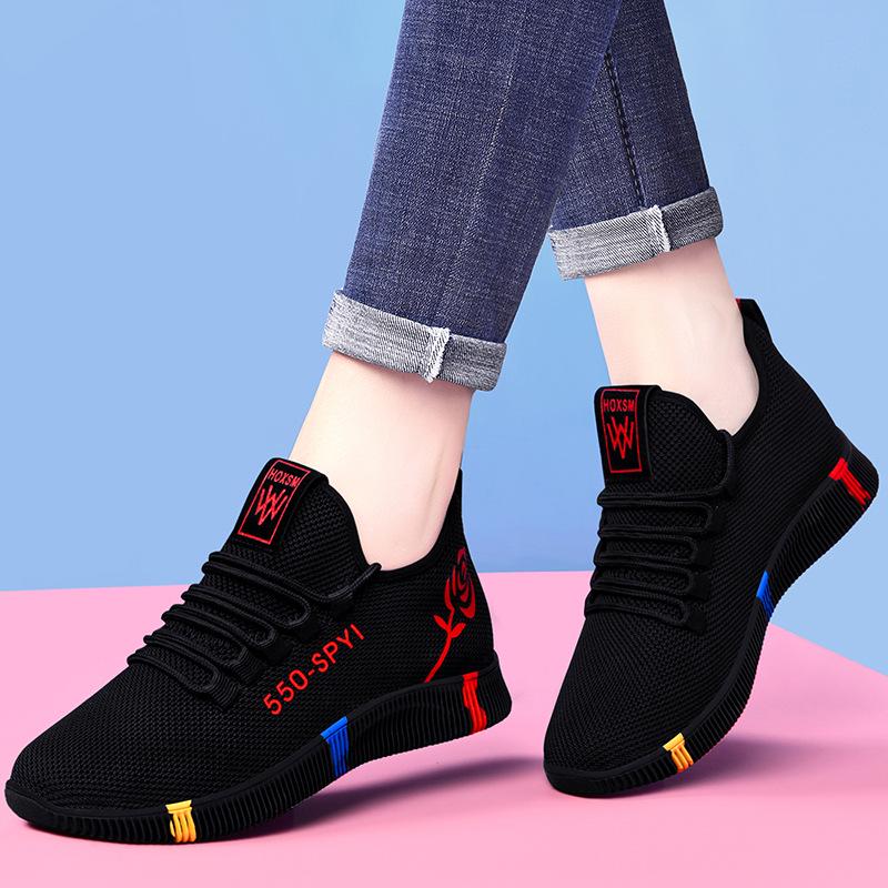 Women's Breathable Non-slip Platform Fashion New Casual Shoes Korean Running Shoes Black Sneakers Shoes