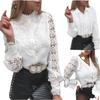 Fashion Retro Floral Print Shirt Women's White Lace Long-sleeved Blouse and Women's Single-breasted Shirt Women's