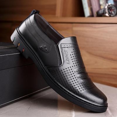 Lederschuhe Herren Sommer Freizeit Rindsleder Weichsohle Anzugschuhe hohl atmungsaktiv Herrenfußschuhe 2025