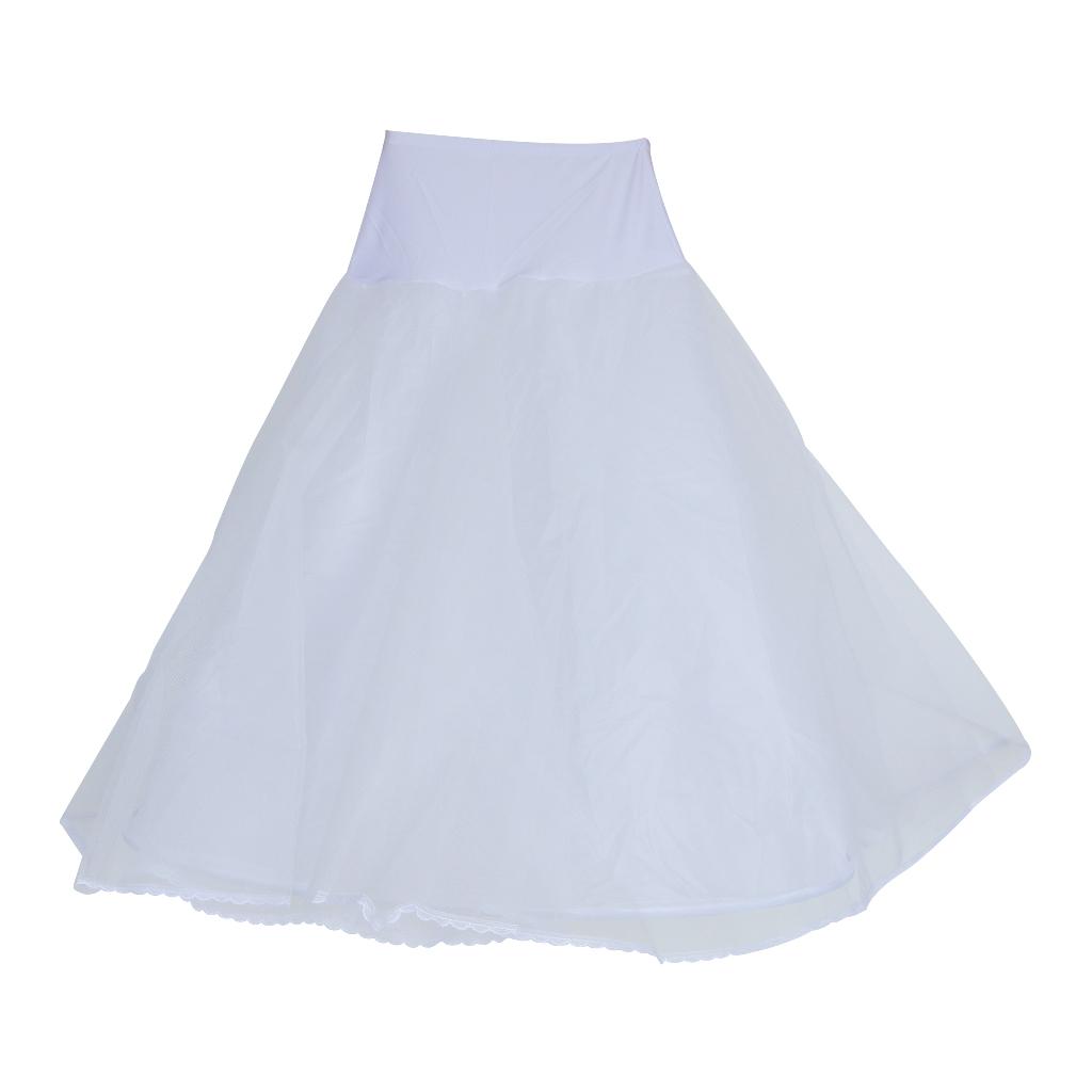 1 Hoop Two Layers Wedding Ball Gown Long Crinoline Petticoat