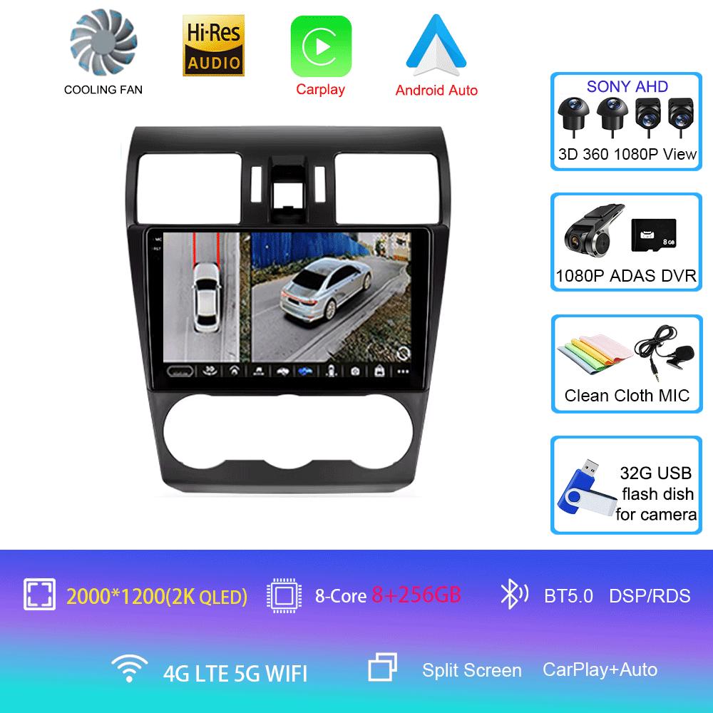 Car Radio Android 14 Carplay Multimedia Player For Subaru Forester 4 SJ XV WRX 2012- 2015 2018 Autoradio GPS Stereo Head Unit