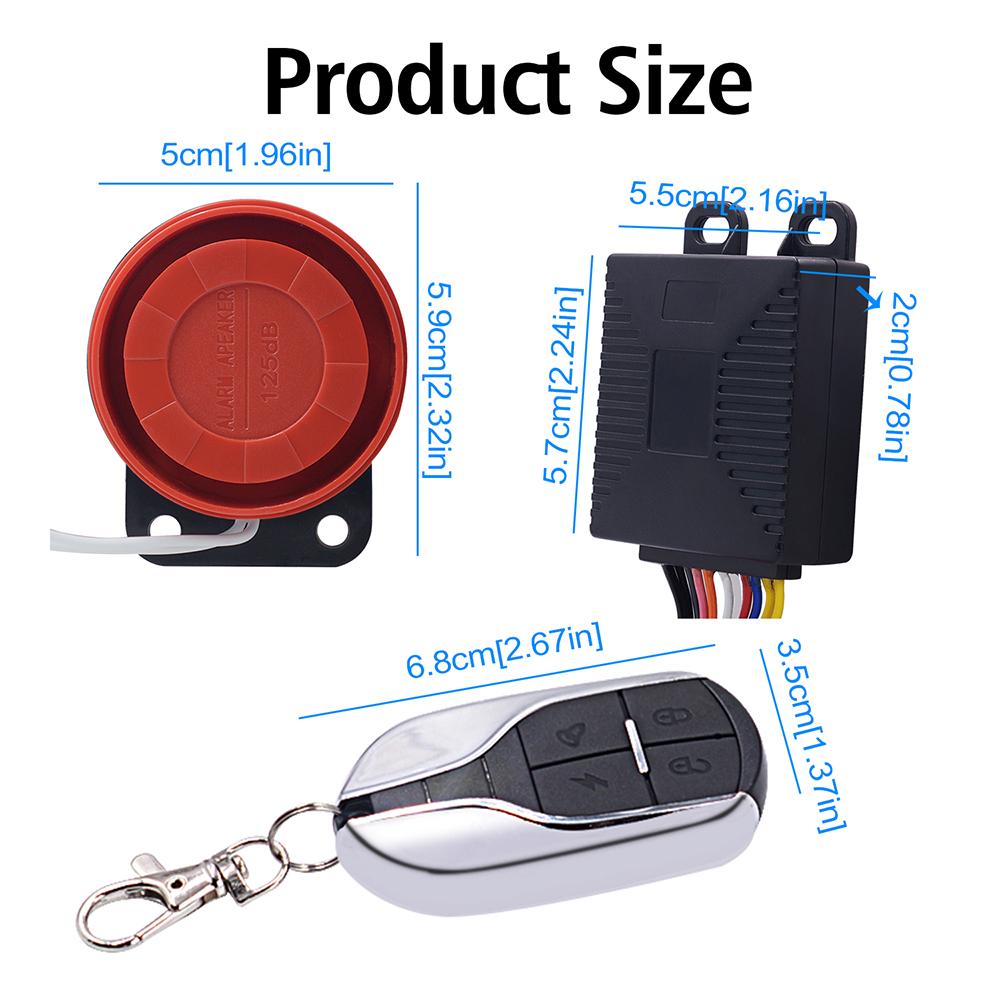 Motorcycle Bike Anti-Theft Alarm Wireless Remote Control Bicycle Security Alarm 125dB Electric Car Burglar Alarm Anti-cut Thread