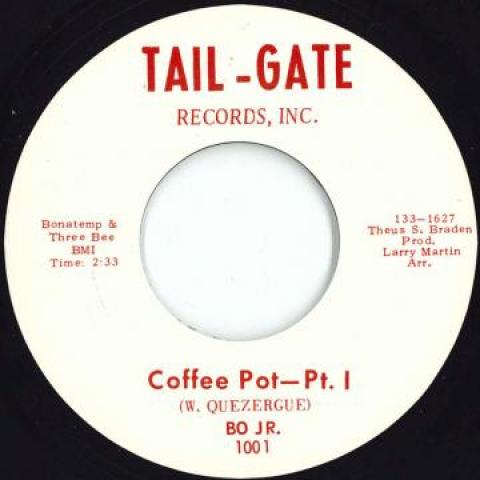 

7inch Record BO JR - Coffee Pot Pt 1 / Pt 2 1001 Tail Gate UK 1966 UK Soul/Funk