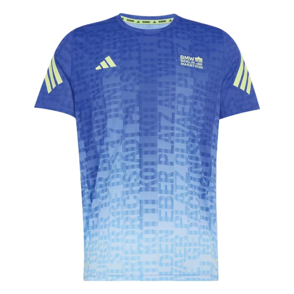 Adidas Running T Shirts Men's Double Indigo/Crystal Sky Crew Neck