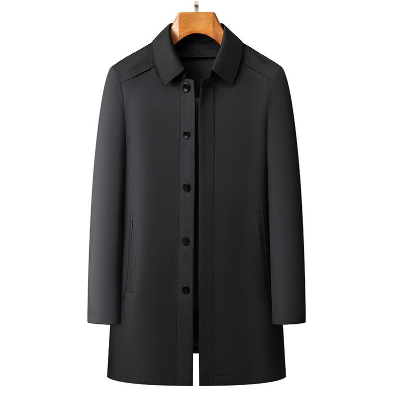 Brand Windbreaker Jacket for Middle-aged Men - Thick, Warm Autumn/Winter Coat with Detachable Liner