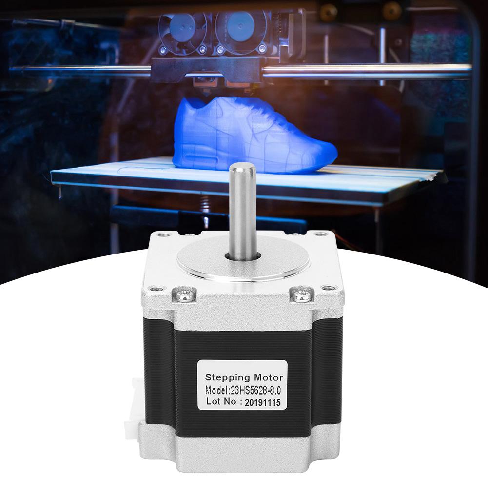 4 Pin Kablolu 3D Yazıcı Aksesuarları için NEMA 23 Step Motor 23HS5628 6.35mmCelsius8mm