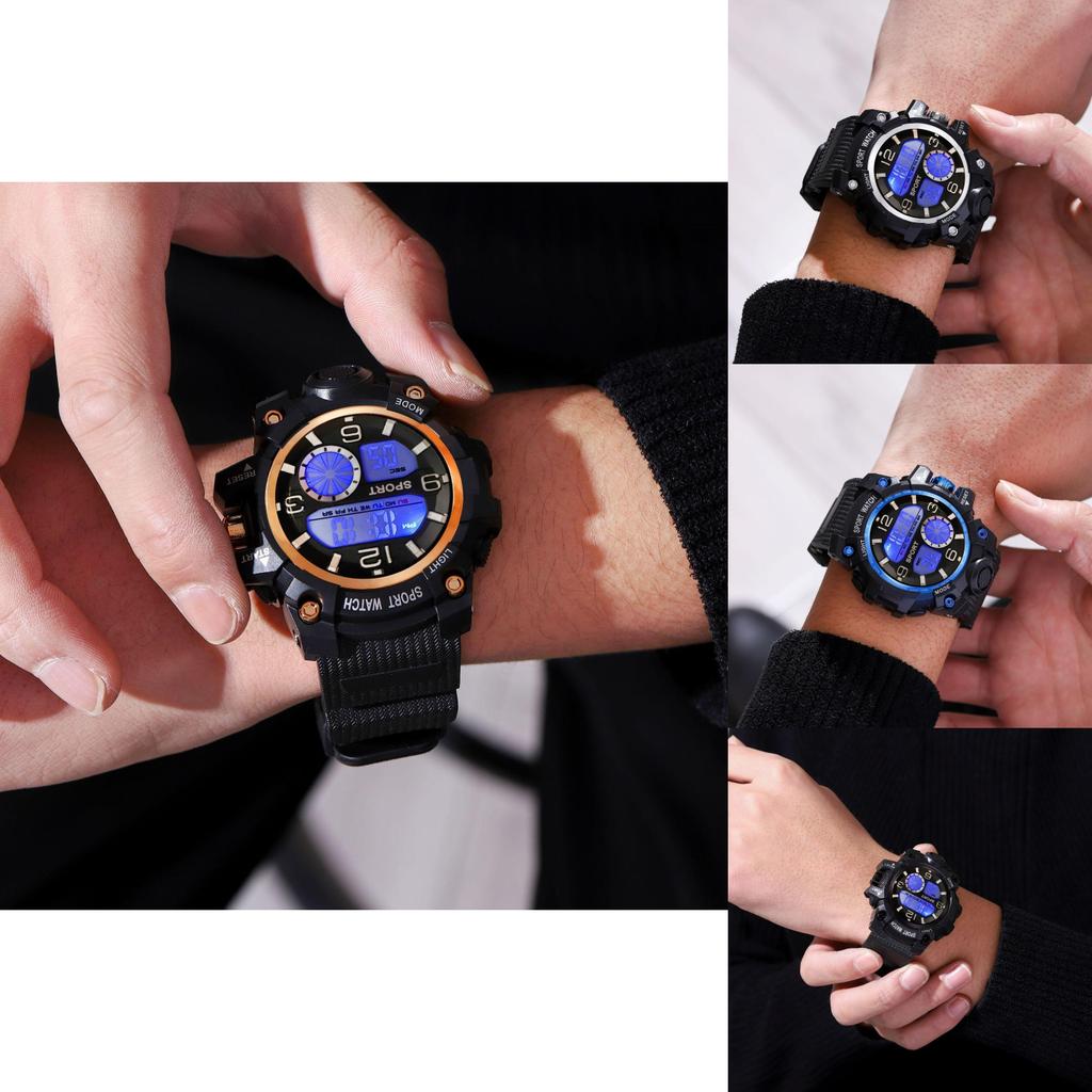 Mens Multifunction Outdoor Tactical Waterproof Watch With Night Glow For Teens And Students