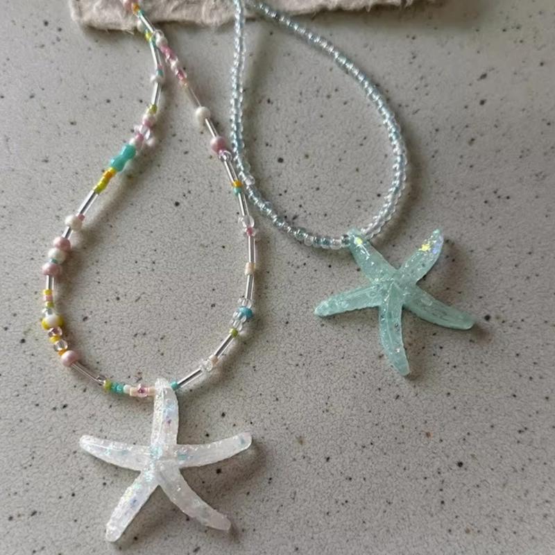 Verstellbare Cool Starfish Anhänger Halskette Kinder Hals Schmuck Kinder Modeschmuck Geeignet für Jungen und Mädchen Geschenk