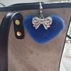 Sweet Plush Heart Bowknot Keychain Pendant Lovely Hanging Decorations Keyring Charm for Purse Bag Backpack Handbag