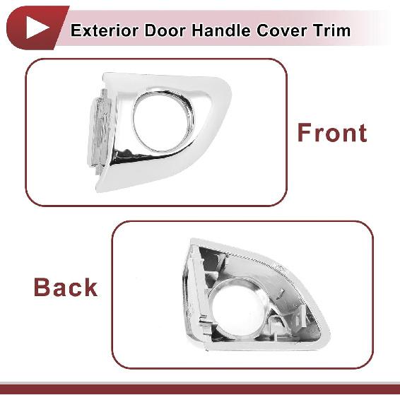 Front Left Exterior Door Handle Cover for Hyundai Elantra 2017-2020 Door Handle Cover No.82652F2020 Silver Tone ABS