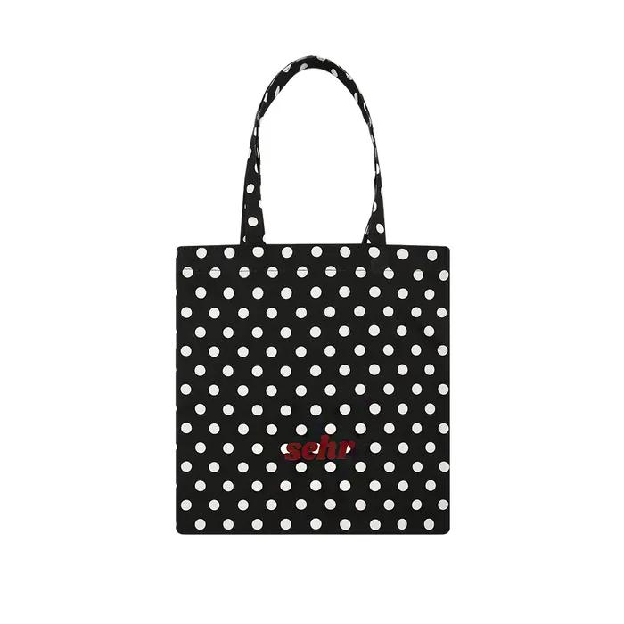 Dot Middle Tote Bag (Black)