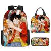 ONE PIECE one piece zaino scolastico zaino Luffy Studenti della scuola primaria e secondaria Zaino di grande capacità Borsa per il pranzo per bambini