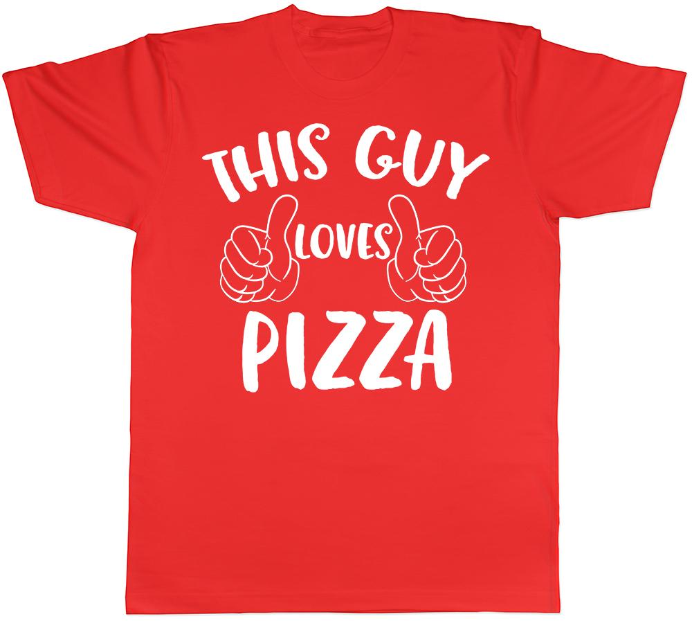 This Guy Loves Pizza Unisexs TShirt Slice Margherita Cheese Birthday Gift Tee S