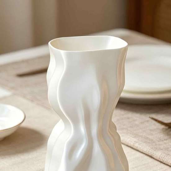 Bedroom Aesthetic Decor 3D Printed Flower Vase, Modern Minimalist Vase for Living Room Sophisticated Home Accessories Decor, Creative Floral