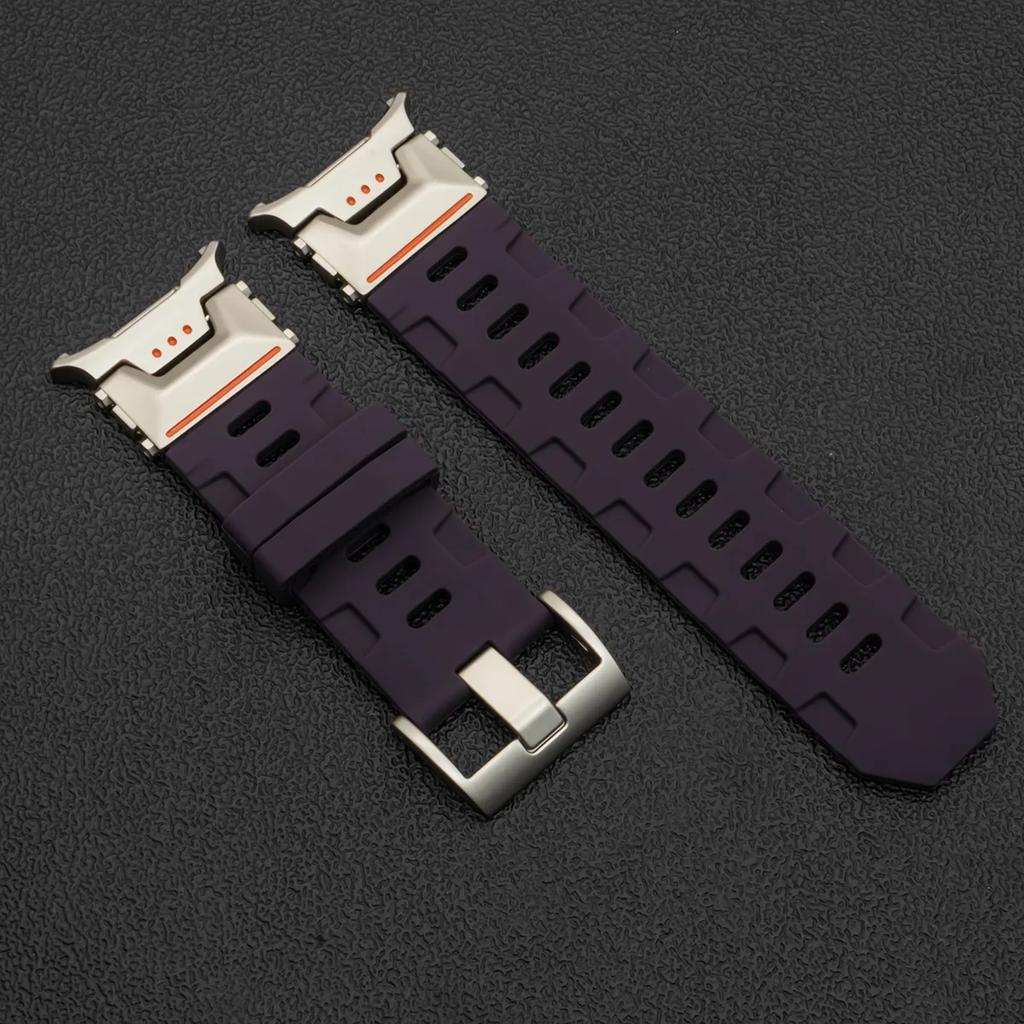 Luxuriöses weiches Silikonarmband für Samsung Galaxy Watch Ultra 47mm Sportarmband für Galaxy Watch Ultra Ohne Lücken Gebogenes Ende Armband