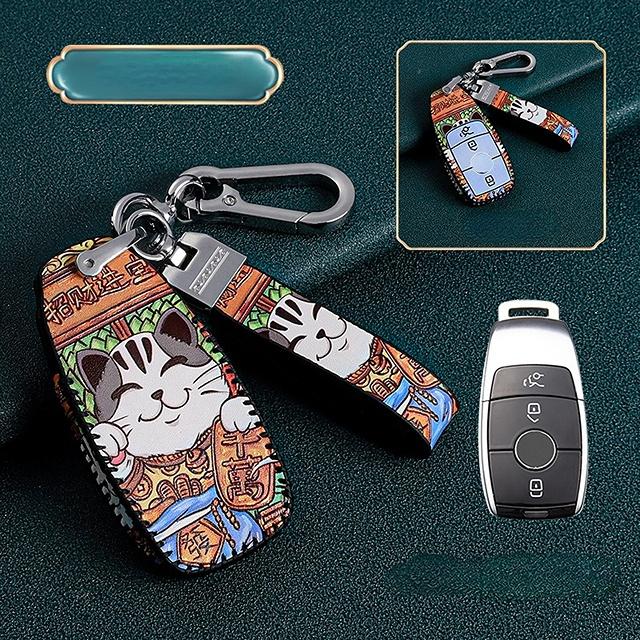 

Кожаный чехол для дистанционного ключа автомобиля для Mercedes Benz Clk 200 W213 Amg Glc ACES Class W203 W204 W205 W212 W176 CLA