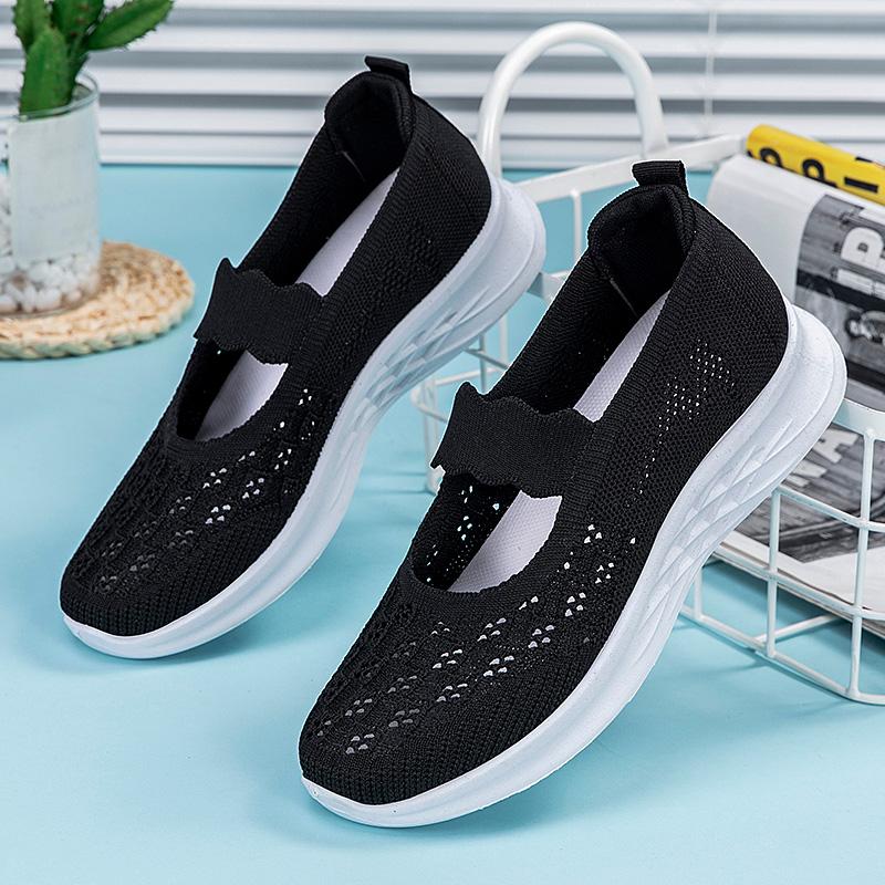 Fashion Sneakers Woman Soft Soled Hiking Outdoor Fitness Soft Soled Mesh Tennis Sneakers Breathable Lightweight Casual Walking Shoes