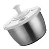 Centrifuga per Insalata Manuale Acciaio Inossidabile Rotazione Manuale Lavatrice Asciugatrice per Verdure per Casa