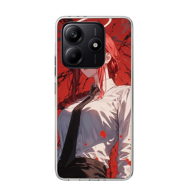 C-Chainsaw Mans Makima Phone Case For Xiaomi Redmi Note 15 14 13 12S 12 Pro Plus 11S 11E 11 11T 10S 10 Art Soft Pattern Cover Re