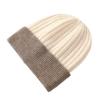 % Pure wool knitted wool hat contrasting color fashionable simple warm hat men's and women's dome autumn and winter cold hat