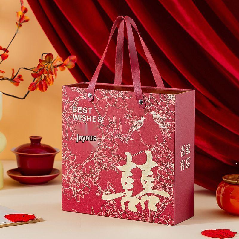 Frosted Chinese Wedding Engagement Candy Favor Box 13.5x13.5x5.5 cm for Cigarettes