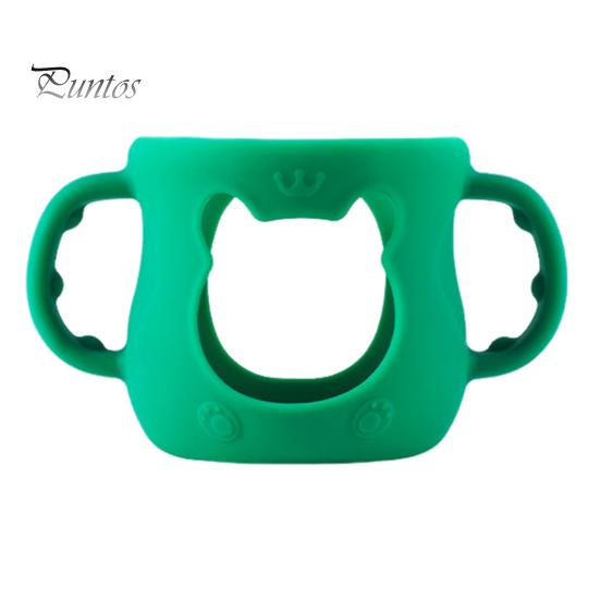 

Силиконовый чехол для бутылочки с ручкой, изолированный чехол для стеклянных бутылочек объемом 4/8 унции, защита от падений, противоударный держатель для детской бутылочки S зелёный