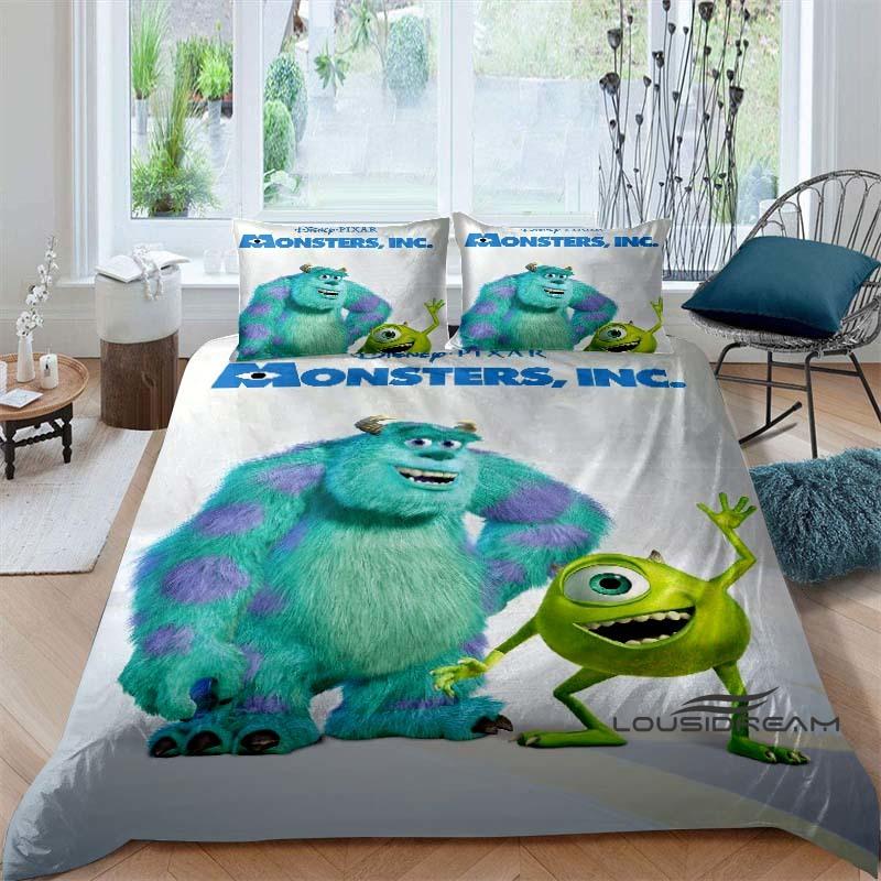 3-piece Monsters, Inc. Bedding Set, 3D Printed Cartoon Pattern Duvet Cover Set, Includes Pillowcases, Filling Not Included.