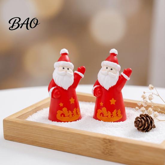 Handmade Craft Accessories 2Pcs Mini Christmas Figurine, Santa Claus Snowman Dolls, DIY for Micro Winter Home Desk Decor Landscape Dollhouse