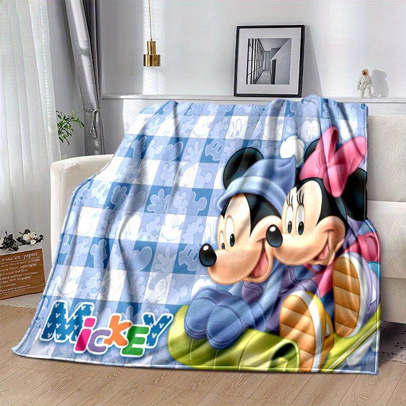 Mickey and Minnie Flannel Blanket - Ultra-Soft, Cozy, and Comfortable for Sofa, Bedroom, Camping, and Travel - Four-Season Versatility, Vibr