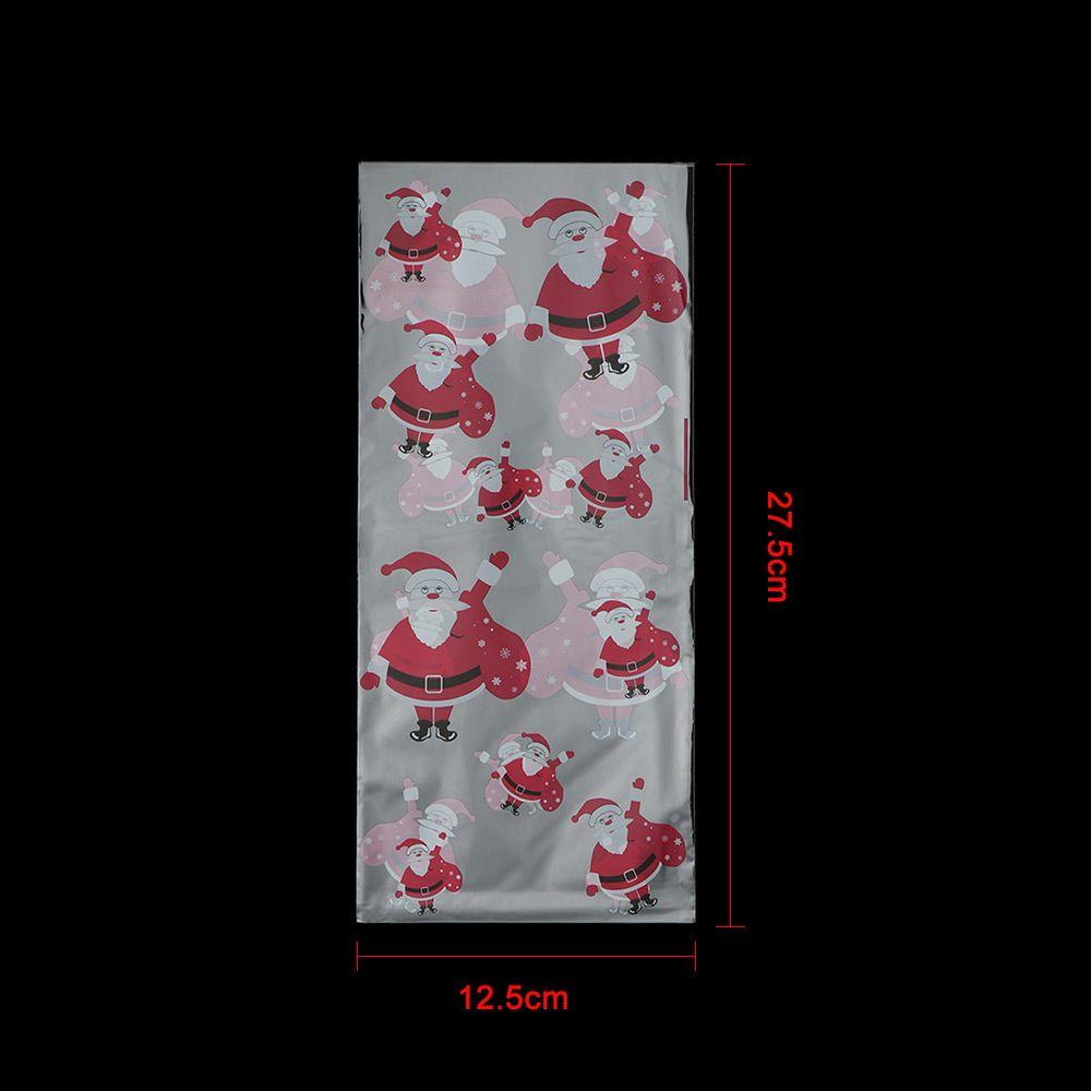 Merry Christmas Santa Claus Snowman Plastic Baking Packaging Xmas Candy Bags Snack Cookies Storage