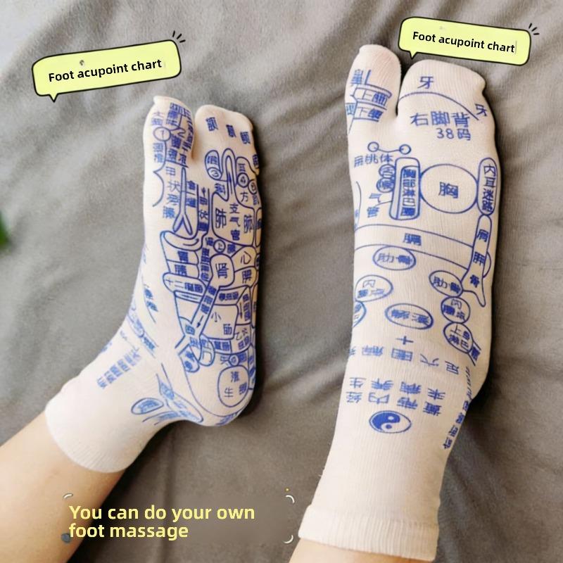 Akupunktur-Socken, Fußtherapie, Fußsohlenmassage, Akupunktur-Socken für die Füße, Meridiane des menschlichen Körpers, Diagramm der Akupunkturpunkte der Fußsohle