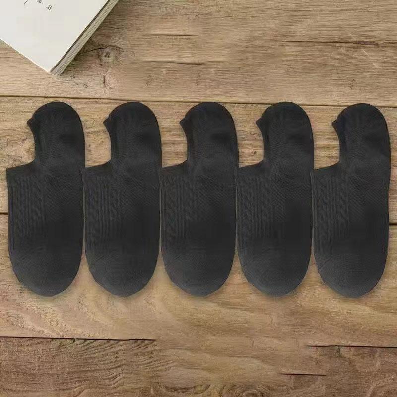 10 Pieces=5 Pairs Twists Cotton Tube Socks for Men Short Boat Socks Invisible Summer Thin Versatile Anti Odor Calcetines
